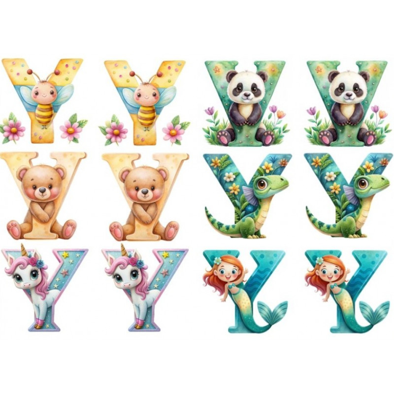 ESTAMPA FÁCIL 20cm x 14cm - LETRA - Y