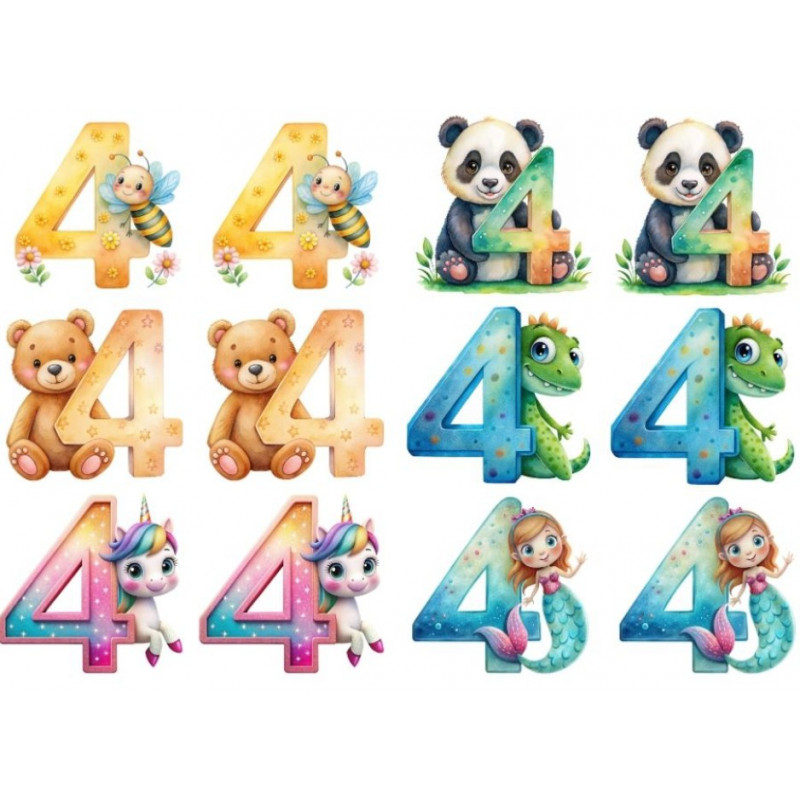 ESTAMPA FÁCIL 20cm x 14cm - NÚMERO 4