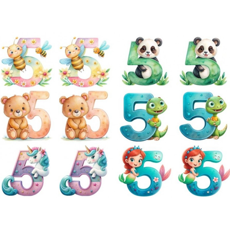 ESTAMPA FÁCIL 20cm x 14cm - NÚMERO 5