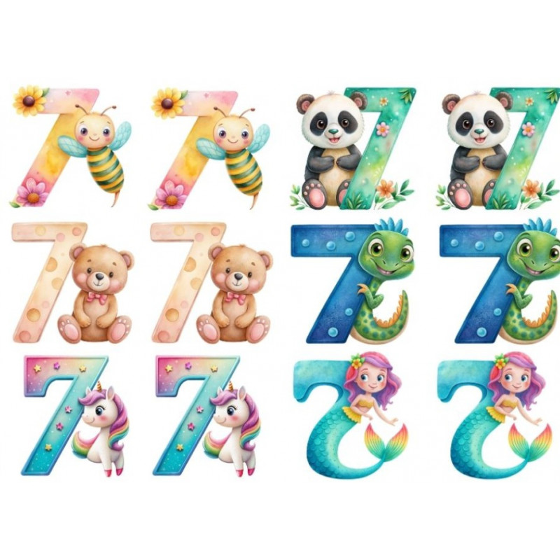 ESTAMPA FÁCIL 20cm x 14cm - NÚMERO 7