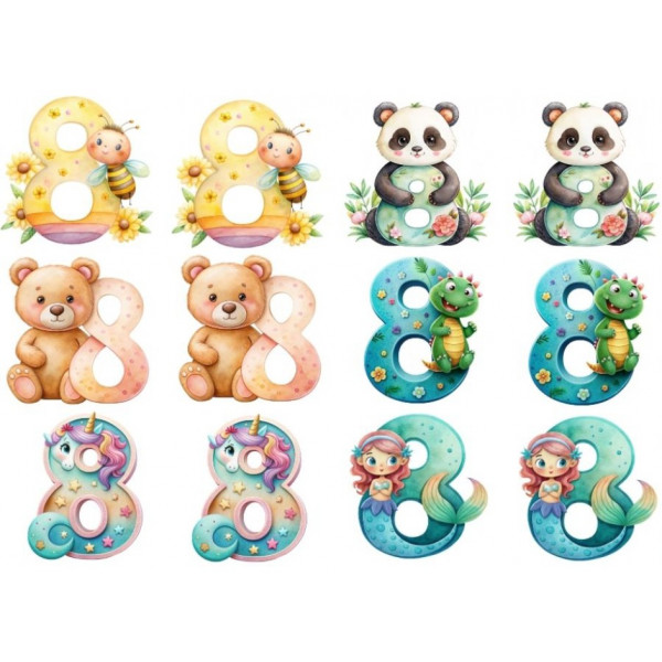 ESTAMPA FÁCIL 20cm x 14cm - NÚMERO 8