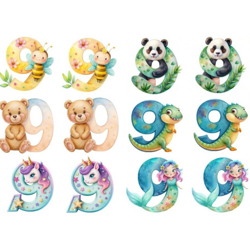 ESTAMPA FÁCIL 20cm x 14cm - NÚMERO 9