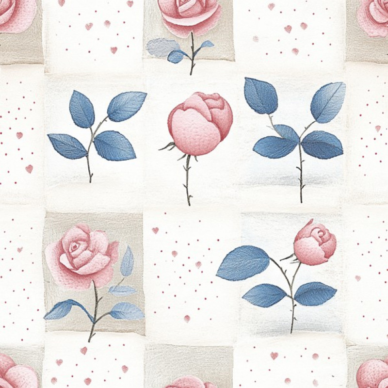 MI26 - TRICOL. ROSINHAS AMANDITA - 100% ALGODÃO - A1004/001D