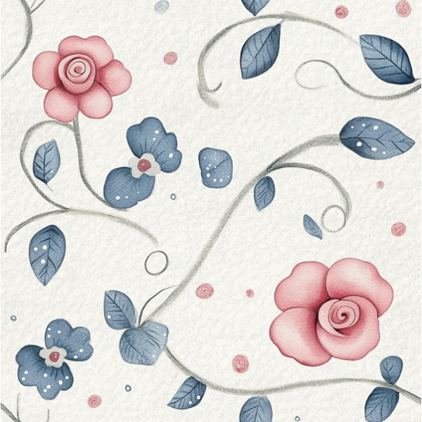 MI26 - TRICOL. FLORES E GALHOS AMANDITA - 100% ALGODÃO - A1003/001D