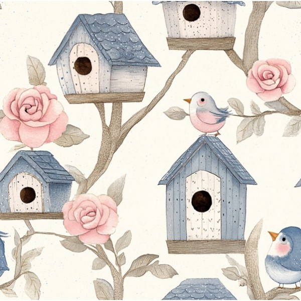 MI26 - TRICOL. CASA DE PASSARINHOS AMANDITA - 100% ALGODÃO - A1002/001D