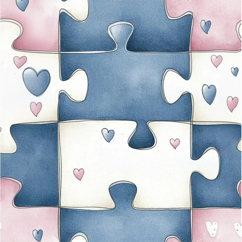 MI26 - TRICOL. QUEBRA CABEÇA AMANDITA  - 100% ALGODÃO - A1009/001D