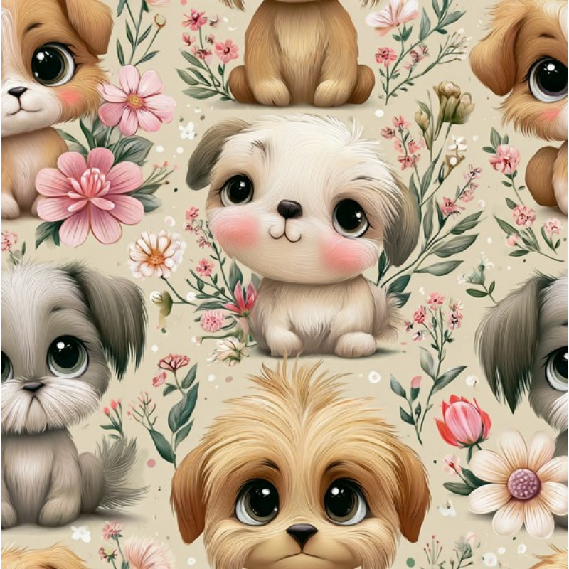 MI26 - TRICOL. BJ CACHORRINHOS FOFOS - 100% ALGODÃO - A0776/001D