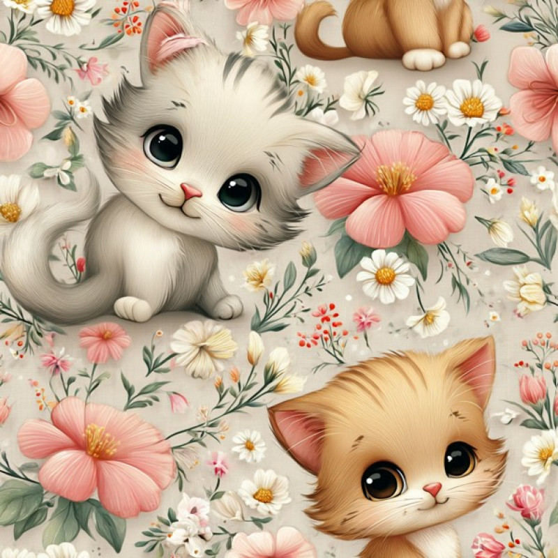 MI26 - TRICOL. BJ GATINHOS FOFOS - 100% ALGODÃO - A0773/001D