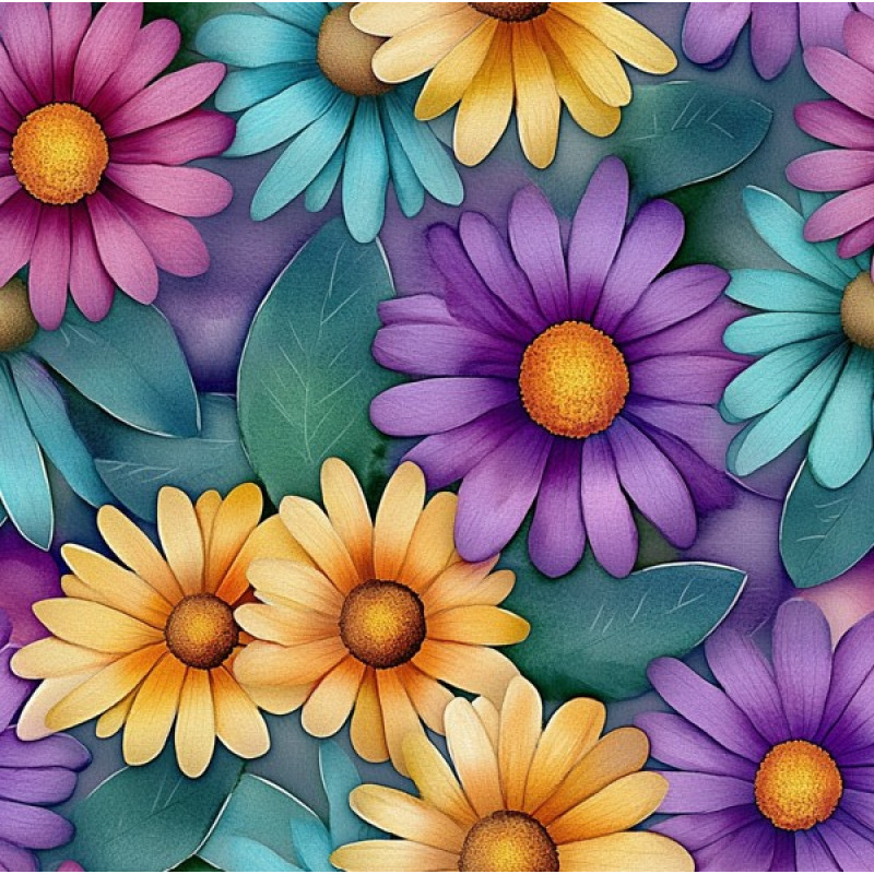 MI26 - TRICOL. FL MARGARIDAS COLORIDAS - 100% ALGODÃO - A1045/001D