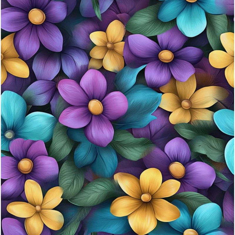 MI26 - TRICOL. FL VIOLETAS - 100% ALGODÃO - A1041/001D