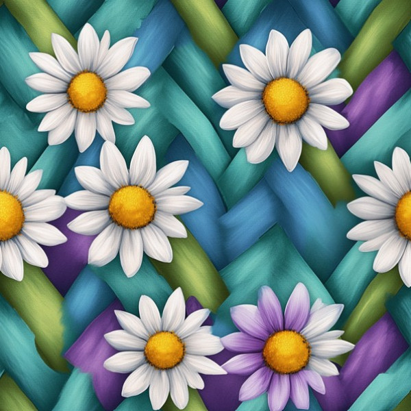 MI26 - TRICOL. FL MARGARIDAS BRANCAS - 100% ALGODÃO - A1040/001D