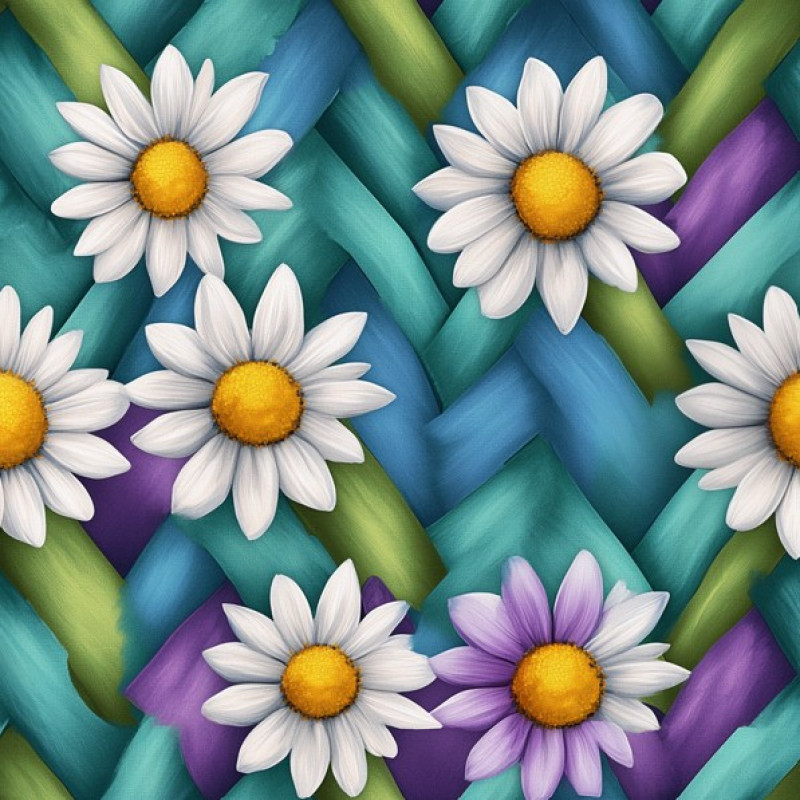 MI26 - TRICOL. FL MARGARIDAS BRANCAS - 100% ALGODÃO - A1040/001D