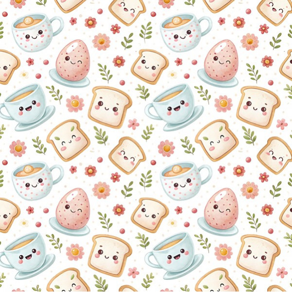 MI26 - TRICOL. PÃES E XÍCARAS - 100% ALGODÃO - A0103/001D