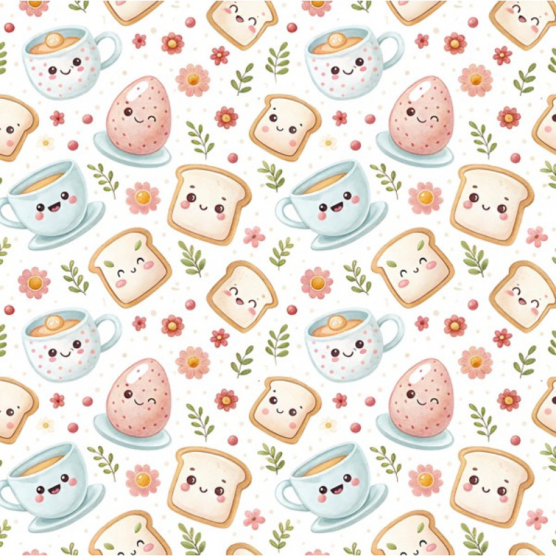 MI26 - TRICOL. PÃES E XÍCARAS - 100% ALGODÃO - A0103/001D