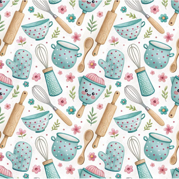 MI26 - TRICOL. UTENSÍLIOS EM POÁ  - 100% ALGODÃO - A0106/001D