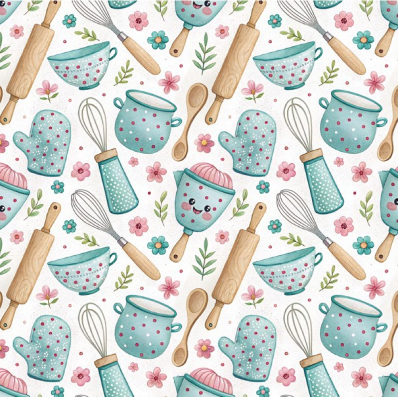 MI26 - TRICOL. UTENSÍLIOS EM POÁ  - 100% ALGODÃO - A0106/001D