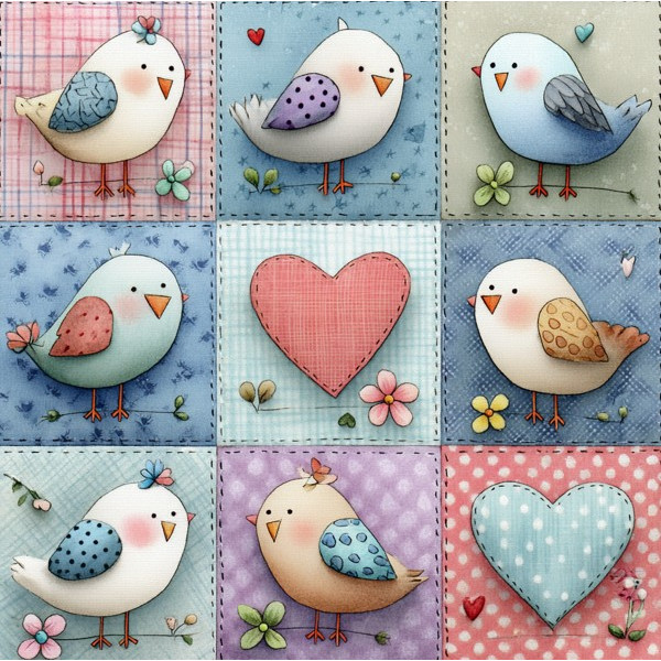 MI26 - TRICOL. PB PASSARINHOS - 100% ALGODÃO - A0102/001D