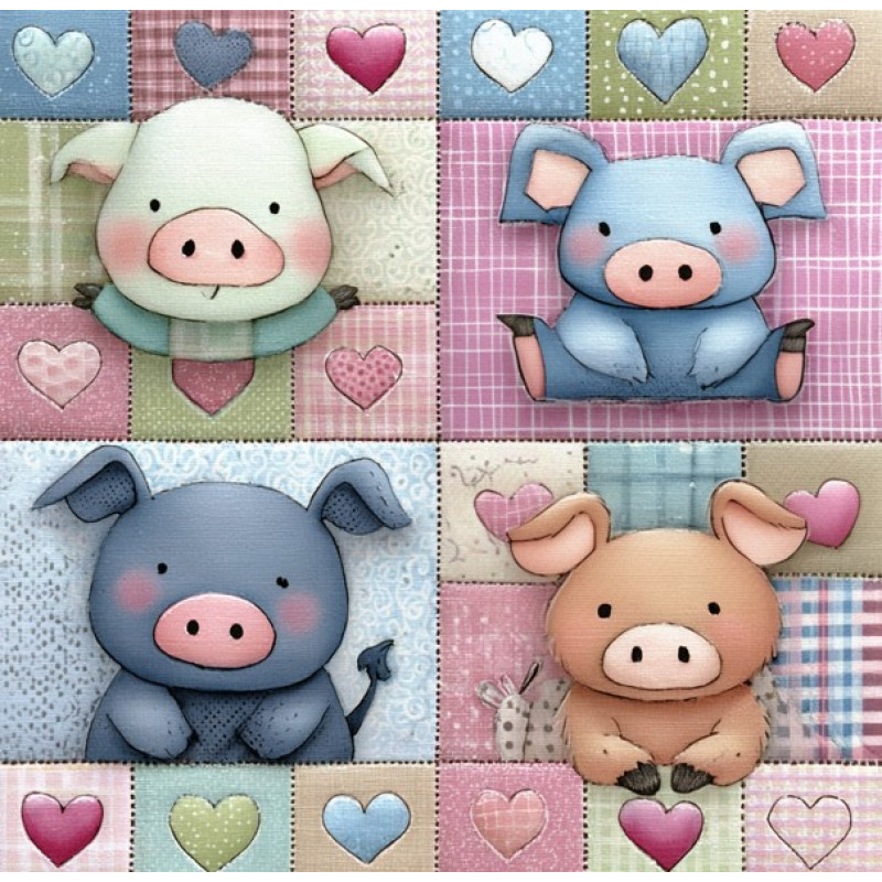 MI26 - TRICOL. PB PORQUINHOS  - 100% ALGODÃO - A0098/001D