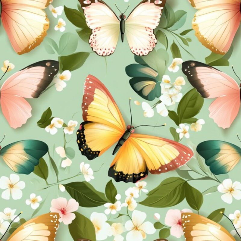 MR26 - TRICOL. BF BORBOLETAS - 100% ALGODÃO - 04797/001D