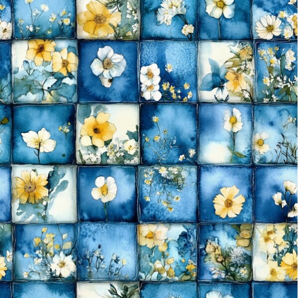 MR26 - TRICOL. BM PATCH FLORES - 100% ALGODÃO - 04805/001D