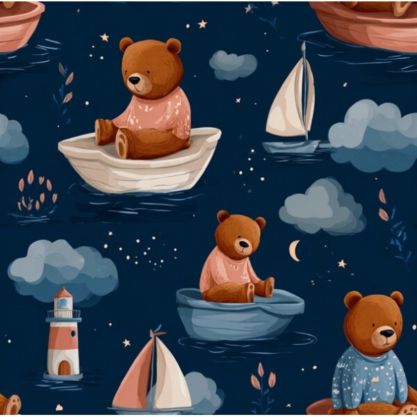 MR26 - TRICOL. NB URSOS E BARQUINHOS - 100% ALGODÃO -  04827/001D