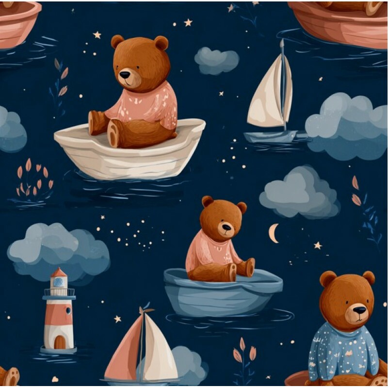 MR26 - TRICOL. NB URSOS E BARQUINHOS - 100% ALGODÃO - 04827/001D MR26 - TRICOL. NB URSOS E BARQUINHOS - 100% ALGODÃO - 04827/001D