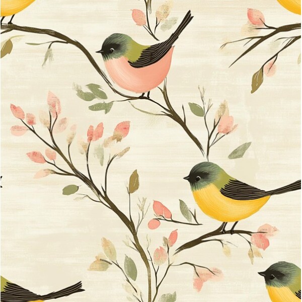 MR26 - TRICOL. HL PÁSSAROS - 100% ALGODÃO - 05072/001D