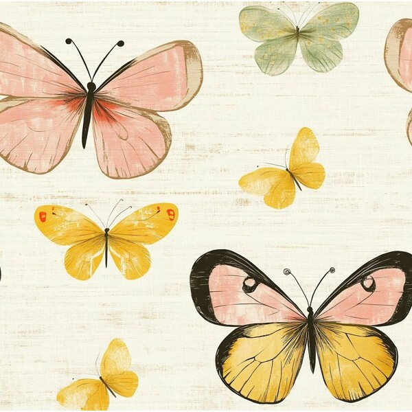 MR26 - TRICOL. HL BORBOLETAS - 100% ALGODÃO - 05073/001D