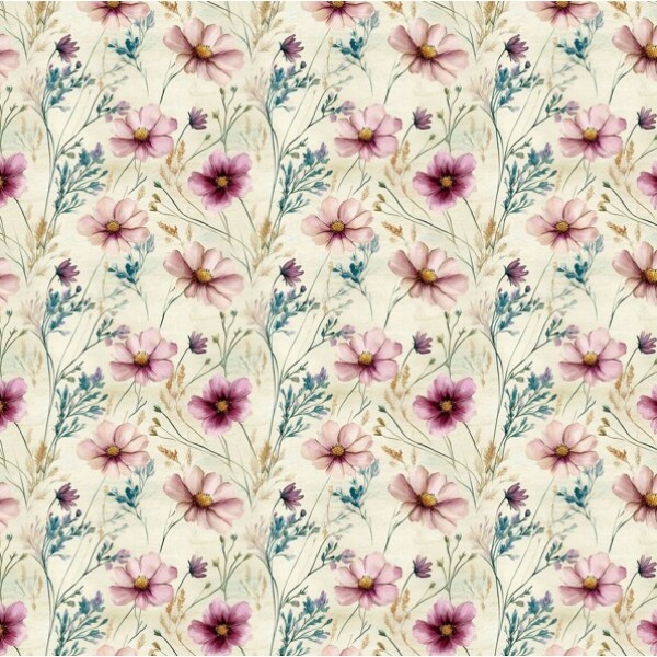 MR26 - TRICOL. MAR FLOR CREME - 100% ALGODÃO - 05359/001D