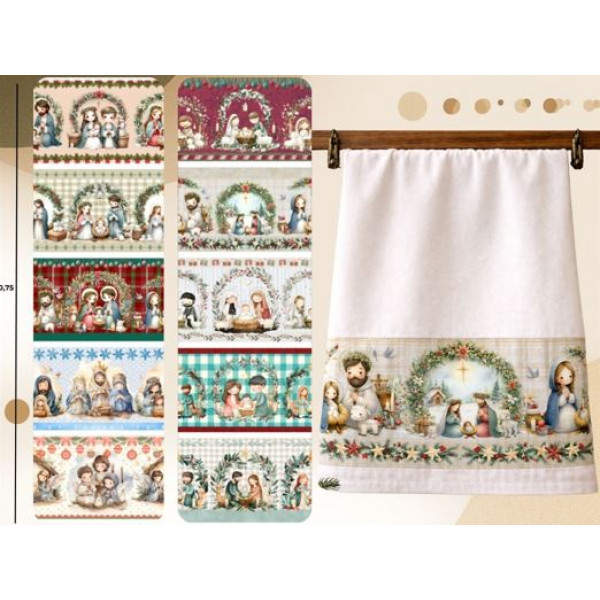 NT26 - TRICOL. NATAL BARRADO NATIVIDADE - 100% ALGODÃO - 93618/001D