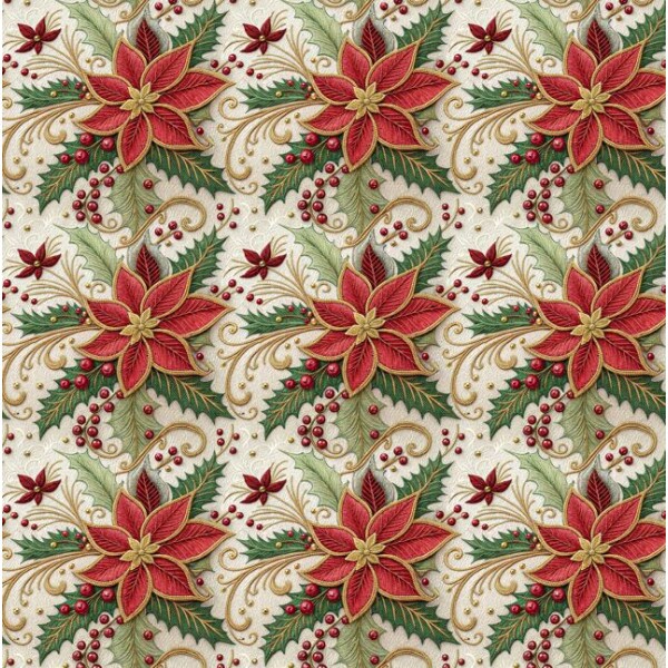 NT26 - TRICOL. NATAL EC FLORAL - 100% ALGODÃO - A2679/001D
