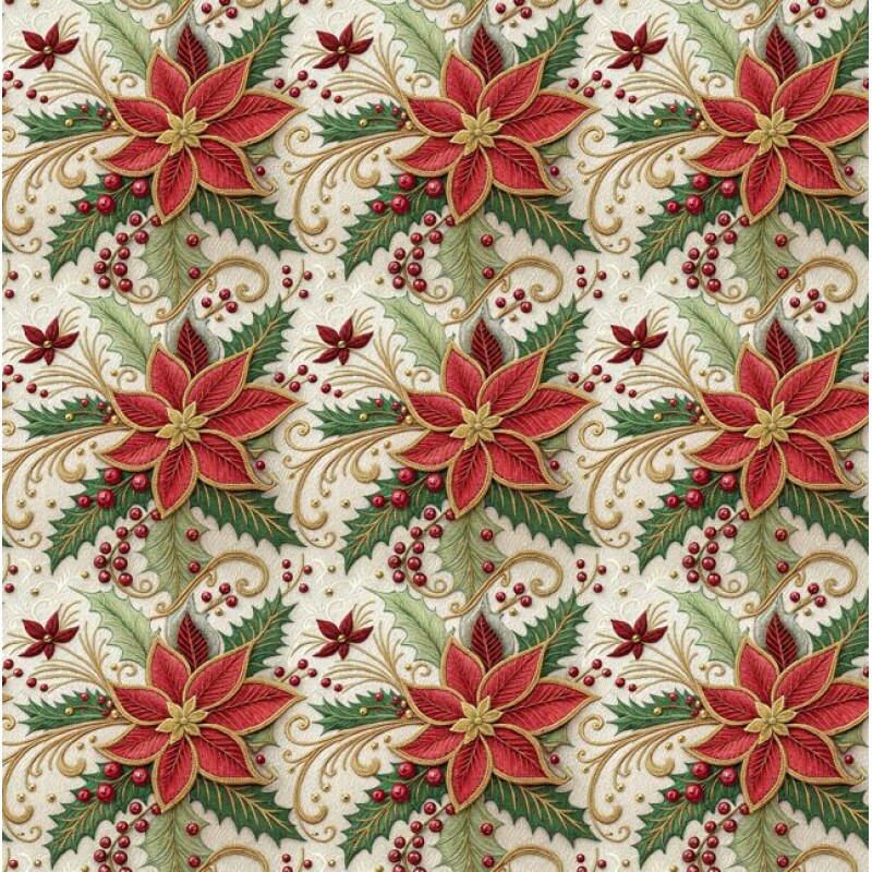 NT26 - TRICOL. NATAL EC FLORAL - 100% ALGODÃO - A2679/001D