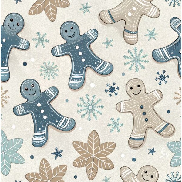 NT26 - TRICOL. NATAL BLUE SILVER GINGER - 100% ALGODÃO - A1184/001D
