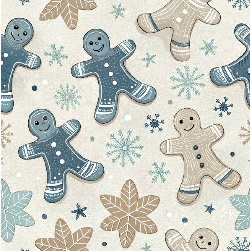 NT26 - TRICOL. NATAL BLUE SILVER GINGER - 100% ALGODÃO - A1184/001D