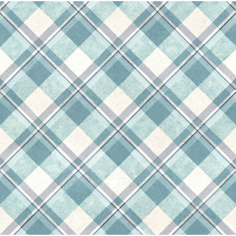 NT26 - TRICOL. NATAL BLUE SILVER XADREZ  - 100% ALGODÃO - A1185/001D