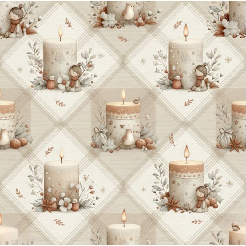 NT26 - TRICOL. NATAL BOHO VELAS - 100% ALGODÃO - A2099/001D