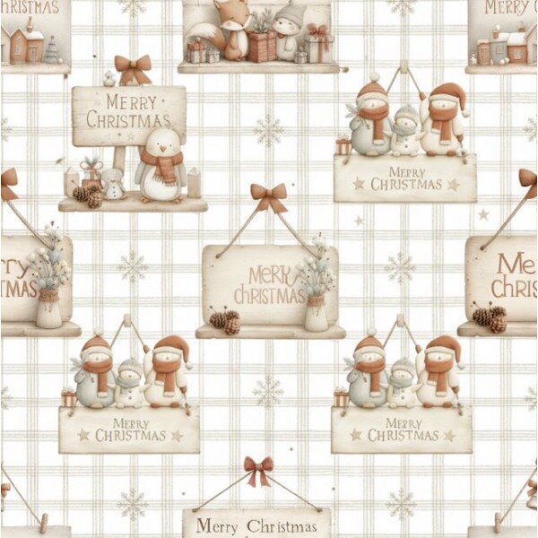 NT26 - TRICOL. NATAL BOHO PLACAS - 100% ALGODÃO - A2101/001D