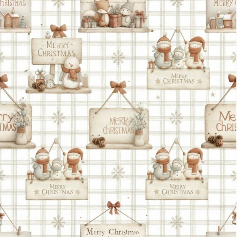 NT26 - TRICOL. NATAL BOHO PLACAS - 100% ALGODÃO - A2101/001D