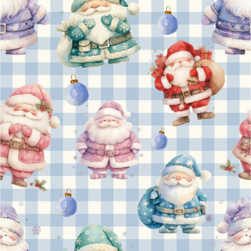 NT26 - TRICOL. NATAL WA PAPAI NOEL - 100% ALGODÃO - A1345/001D