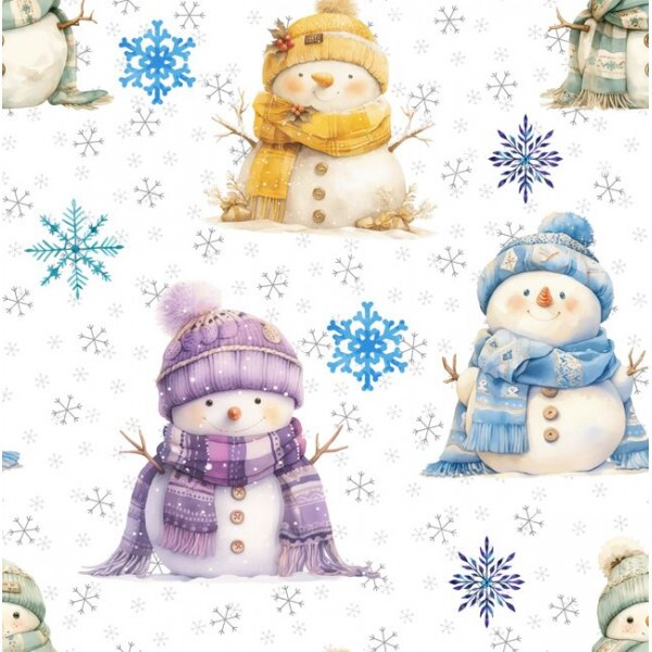 NT26 - TRICOL. NATAL WA BONECO DE NEVE - 100% ALGODÃO - A1346/001D