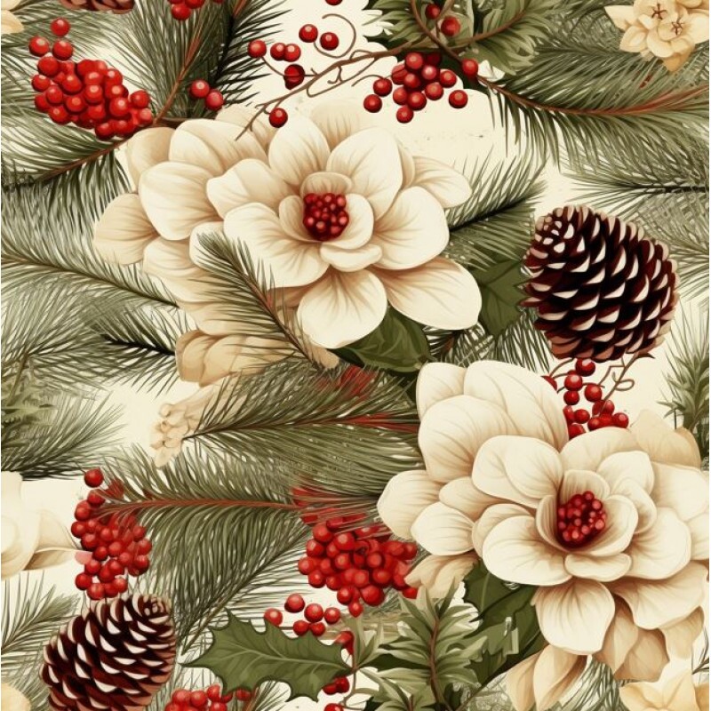 NT26 - TRICOL. NATAL PN PINHAS NO CREME - 100% ALGODÃO - A1689/001D