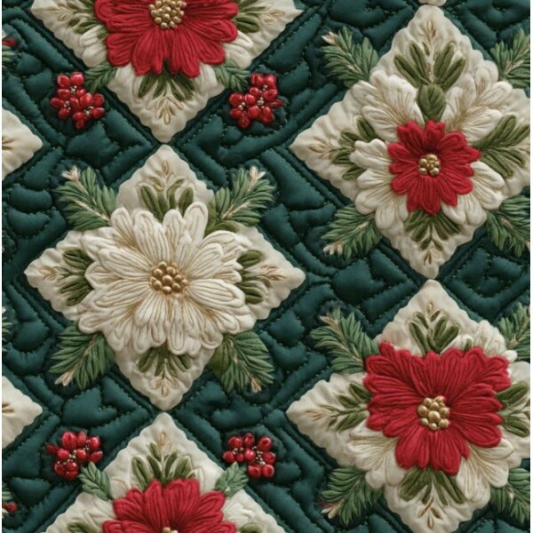 NT26 - TRICOL. NATAL QUILT VERDE PAZ - 100% ALGODÃO - A2030/001D