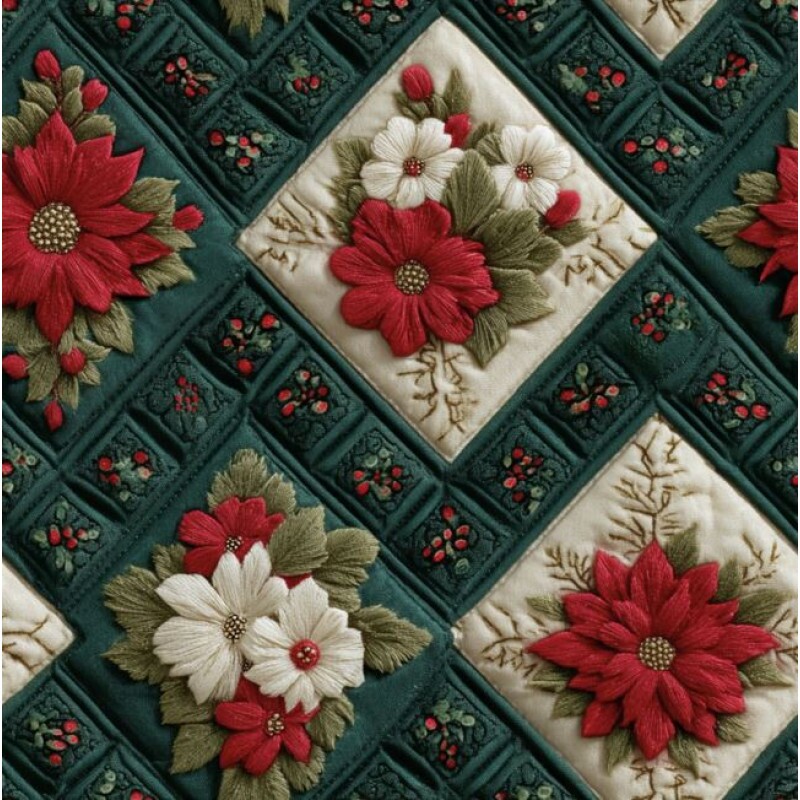 NT26 - TRICOL. NATAL QUILT VERDE LUZ - 100% ALGODÃO - A2707/001D