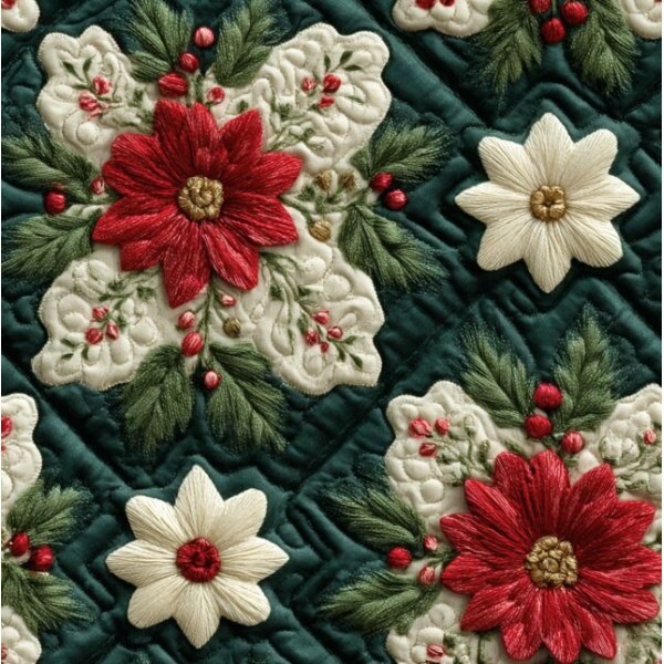 NT26 - TRICOL. NATAL QUILT VERDE HARMONIA - 100% ALGODÃO - A2034/001D