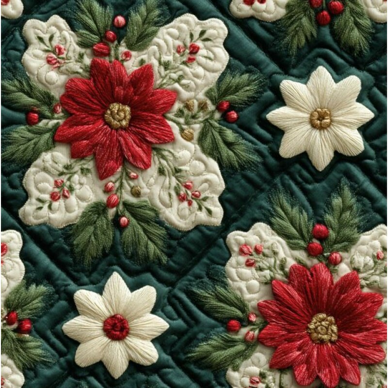 NT26 - TRICOL. NATAL QUILT VERDE HARMONIA - 100% ALGODÃO - A2034/001D