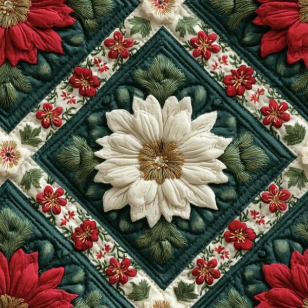 NT26 - TRICOL. NATAL QUILT VERDE RENOVAÇÃO  - 100% ALGODÃO - A2035/001D