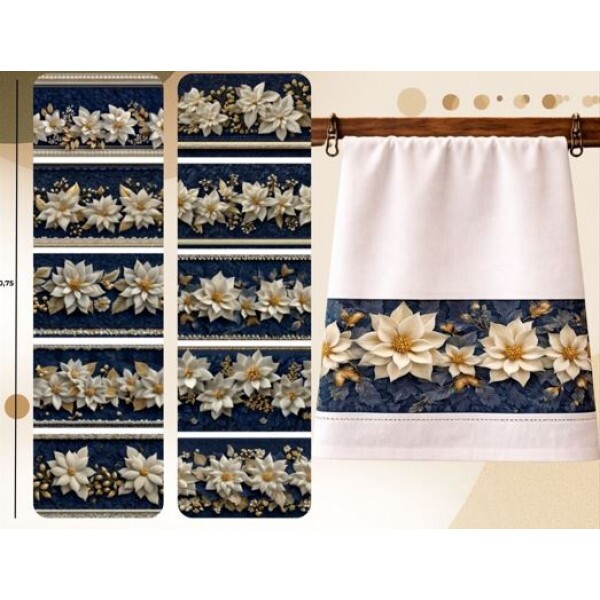 NT26 - TRICOL. NATAL BARRADO NATAL QUILT MARINHO  - 100% ALGODÃO - 04231/001D