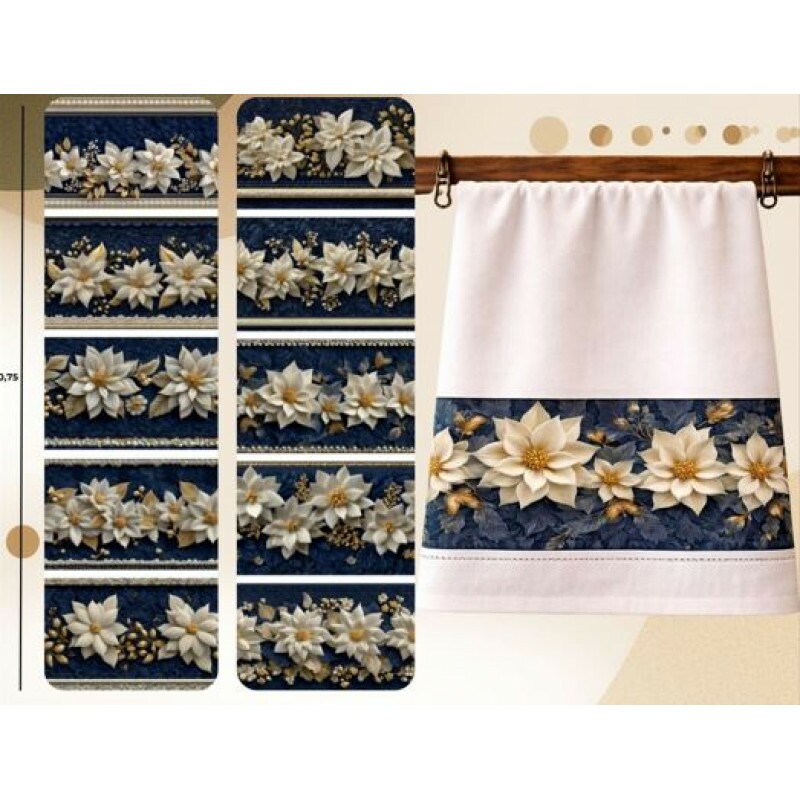 NT26 - TRICOL. NATAL BARRADO NATAL QUILT MARINHO  - 100% ALGODÃO - 04231/001D