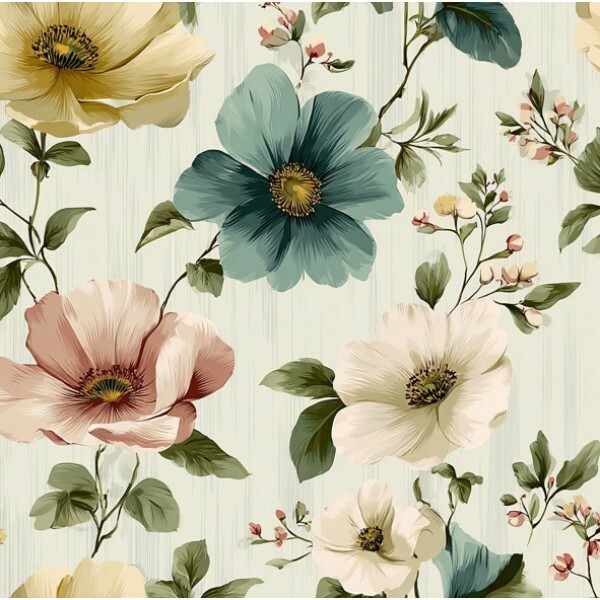 FV26 - TRICOL. ENCANTO BOTÂNICO FLOR 1 - 100% ALGODÃO - 04352/001D