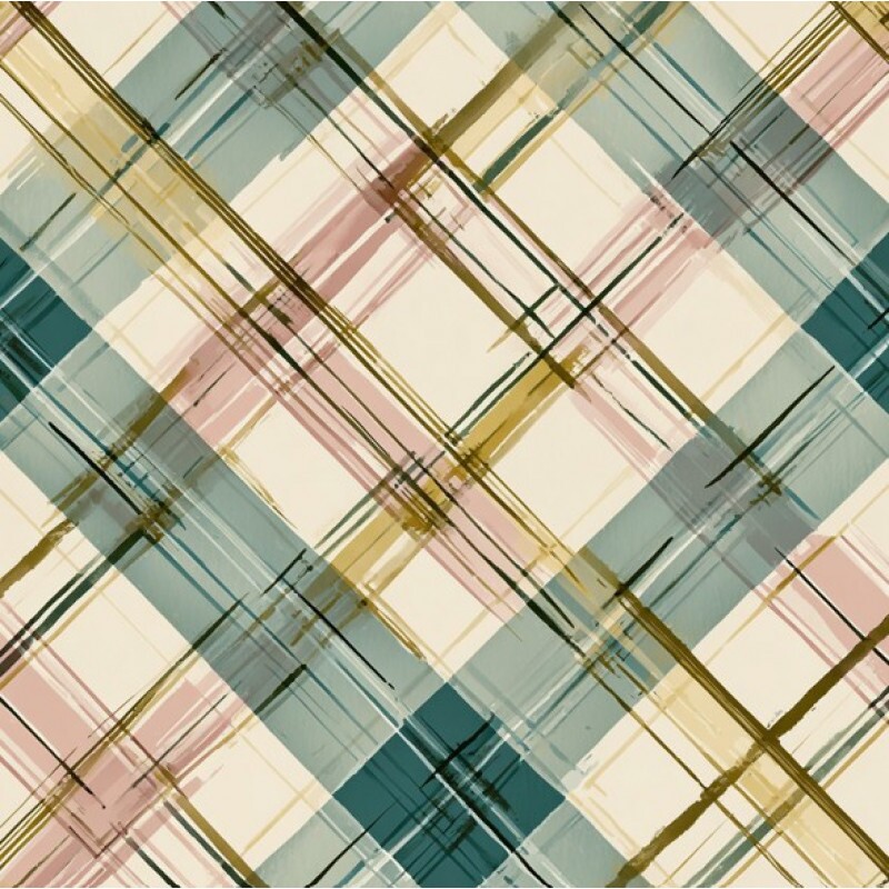 FV26 - TRICOL. ENCANTO BOTÂNICO TARTAN - 100% ALGODÃO - 04355/001D